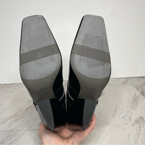 Sam Edelman Suzette Black Patent Chelsea Heeled Bootie 9M - Picture 13 of 14